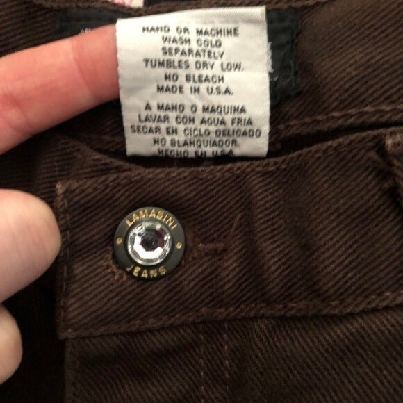 La Masini sz 31 / 30 Denim Jeans 100% Cotton Brown - Picture 7 of 12